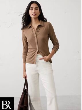 BR Factory Long Sleeve Ribbed Polo NWT